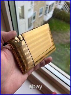 Vintage Elgin American Art Deco Gold Lighter Cigarette Case With Box. RARE