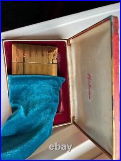 Vintage Elgin American Art Deco Gold Lighter Cigarette Case With Box. RARE