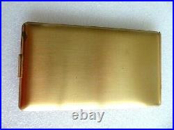 Vintage Elgin Enamel Golfer cigarette case, name card box Compact Wallet w pouch