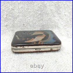 Vintage Embossed Sailing Ship Cigarette Case Mirror Fitting Match Case CG456