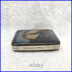 Vintage Embossed Sailing Ship Cigarette Case Mirror Fitting Match Case CG456