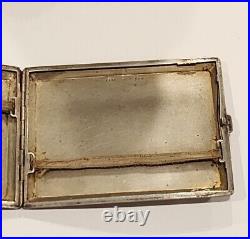 Vintage Enamel 900 Silver Cigarette BoxMarked 1593 900