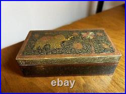 Vintage Engraved Brass Cigarette Box Made In British India. 1940, Elephant Theme