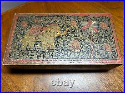 Vintage Engraved Brass Cigarette Box Made In British India. 1940, Elephant Theme