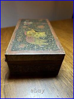 Vintage Engraved Brass Cigarette Box Made In British India. 1940, Elephant Theme