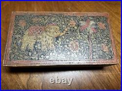 Vintage Engraved Brass Cigarette Box Made In British India. 1940, Elephant Theme