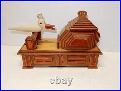 Vintage Folk Art Hand Made Bird Assisted Cigarette Dispenser