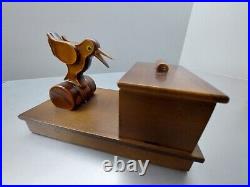 Vintage GDR Cigarettes Dispenser Mechanical Cigarettes Box With Bird