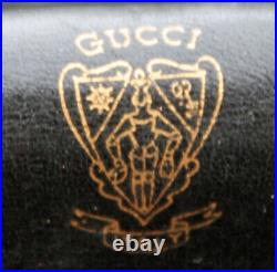 Vintage GUCCI Black Leather & Horsebit Jacquard Cigarette Case 80s