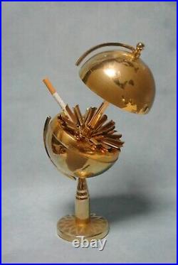 Vintage German Brass Globe Cigarette Holder Dispenser 1950 MCM