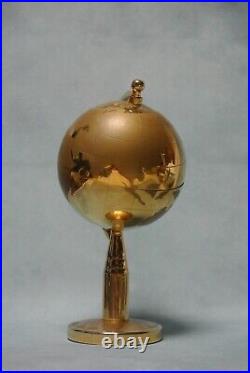 Vintage German Brass Globe Cigarette Holder Dispenser 1950 MCM