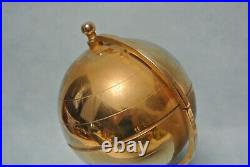 Vintage German Brass Globe Cigarette Holder Dispenser 1950 MCM