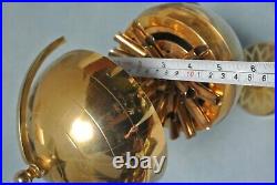 Vintage German Brass Globe Cigarette Holder Dispenser 1950 MCM