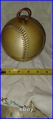 Vintage German Cigarette Dispenser PopUp Baseball Shape Brass & Metal MCM 1950's