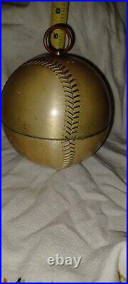 Vintage German Cigarette Dispenser PopUp Baseball Shape Brass & Metal MCM 1950's