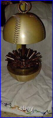 Vintage German Cigarette Dispenser PopUp Baseball Shape Brass & Metal MCM 1950's