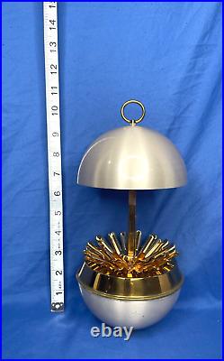 Vintage German Cigarette Dispenser Pop Up Globe Shape Brass & Metal MCM 1950's