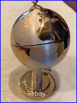 Vintage Globe Cigarette Case Mid-Century Steel And Brass Cigarette Holder 1950's