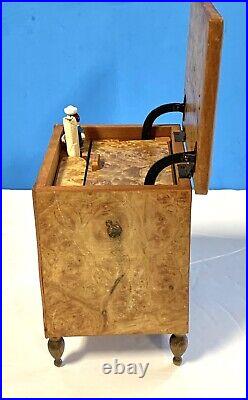 Vintage Inlaid Burl Wooden Cigarette Dispenser Sailor Japan