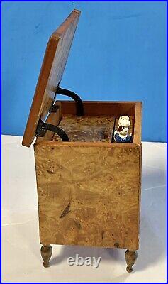 Vintage Inlaid Burl Wooden Cigarette Dispenser Sailor Japan