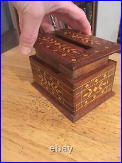 Vintage Inlaid Whale bone Cigarette Dispenser Box