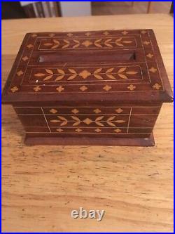 Vintage Inlaid Whale bone Cigarette Dispenser Box