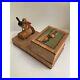 Vintage Inlaid Wooden Cigarette Dispensing Mt Fuji Mechanical Box ASIS