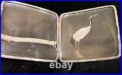 Vintage Japanese Antique Sterling Silver Mixed Metal Cigarette Case Preowned