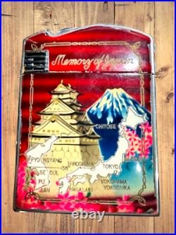 Vintage Japanese Cigarette Case Mount Fuji & Castle Scene Memory Of Japan Rare