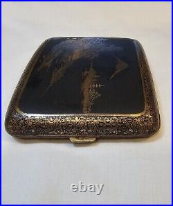 Vintage Japanese Damascene Cigarette Case Mt. Fuji