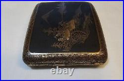 Vintage Japanese Damascene Cigarette Case Mt. Fuji