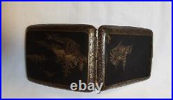 Vintage Japanese Damascene Cigarette Case Mt. Fuji