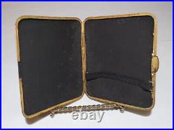 Vintage Japanese Damascene Signed 24K Silver Etched Cigarette Case Matt Black