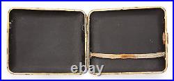 Vintage Japanese Iron Gold Silver Damascene Cigarette Case Korea Temple Komai