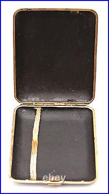 Vintage Japanese Iron Gold Silver Damascene Cigarette Case Korea Temple Komai