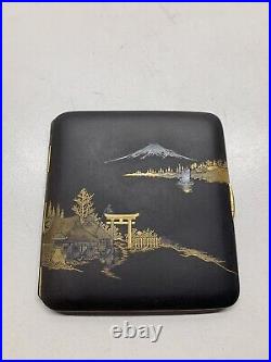 Vintage Japanese Japan Damascene Metal Cigarette Storage Case Post WW2