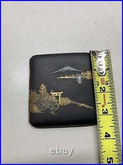 Vintage Japanese Japan Damascene Metal Cigarette Storage Case Post WW2