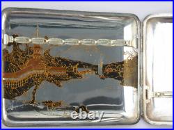 Vintage Japanese Sterling Lacquer Cigarette Case