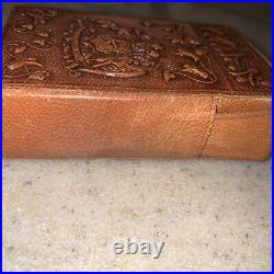 Vintage Lovely Leather Cigarette Pack Holder Made in Chile? 1970's