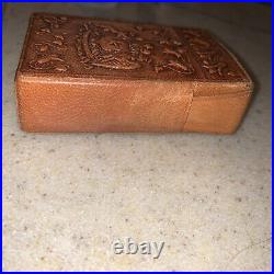 Vintage Lovely Leather Cigarette Pack Holder Made in Chile? 1970's