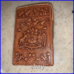 Vintage Lovely Leather Cigarette Pack Holder Made in Chile? 1970's