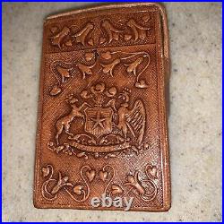 Vintage Lovely Leather Cigarette Pack Holder Made in Chile? 1970's