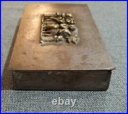 Vintage Magrit Tevan Hungarian Metal Bronze Cigarette Box Case