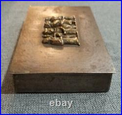 Vintage Magrit Tevan Hungarian Metal Bronze Cigarette Box Case