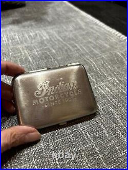 Vintage Metal Indian Motorcycle Cigarette Case