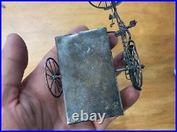 Vintage Mexican Silver Road Bicycle Cigarette Holder Container 2.3 Oz ounces