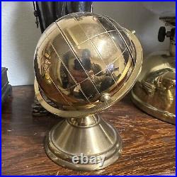 Vintage Mid-Century Modern Brass Globe Cigarette Dispenser Holder MCM