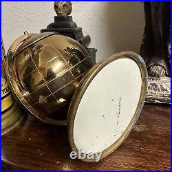 Vintage Mid-Century Modern Brass Globe Cigarette Dispenser Holder MCM