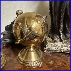 Vintage Mid-Century Modern Brass Globe Cigarette Dispenser Holder MCM