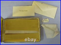 Vintage Napier Sterling + 14K Gold Cigarette Case Original Felt Pouch Box 612/90